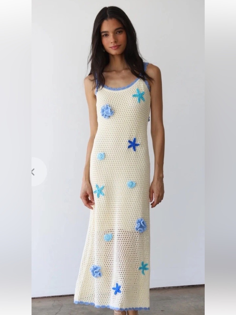 Callahan Knitwear Crochet Starfish Maxi Dress – Size Small